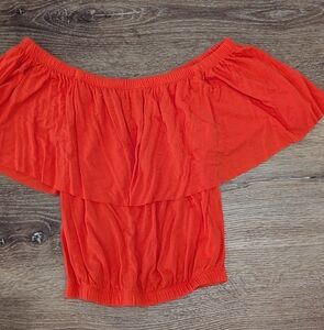 Off-Shoulder Orange Top